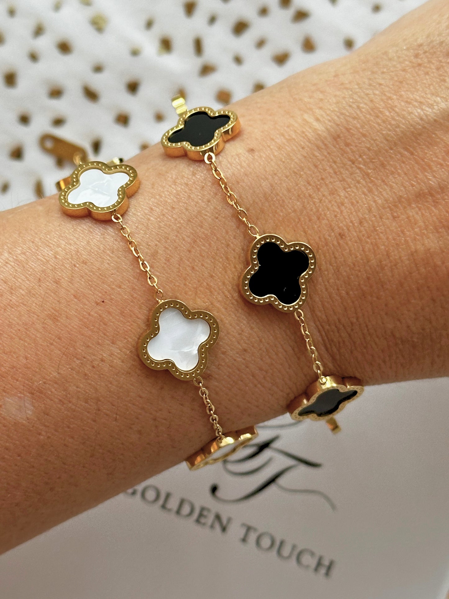 Black Clover Chain Bracelet