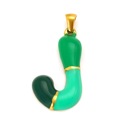 Custom Enamel Initial Necklace  – Miami Inspired Colors Stainless Steel