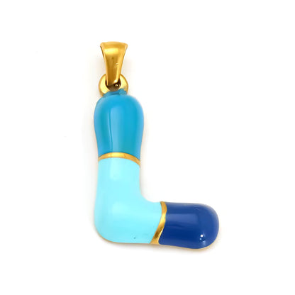 Custom Enamel Initial Necklace  – Miami Inspired Colors Stainless Steel