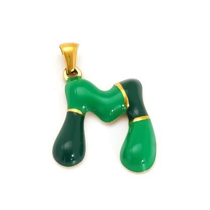 Custom Enamel Initial Necklace  – Miami Inspired Colors Stainless Steel