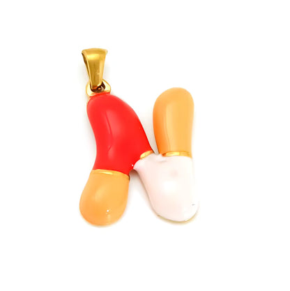 Custom Enamel Initial Necklace  – Miami Inspired Colors Stainless Steel