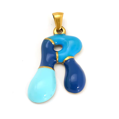 Custom Enamel Initial Necklace  – Miami Inspired Colors Stainless Steel