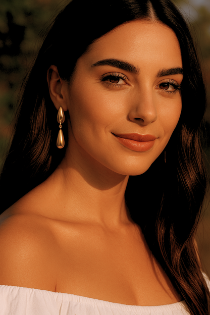Gold Double Teardrop Earrings