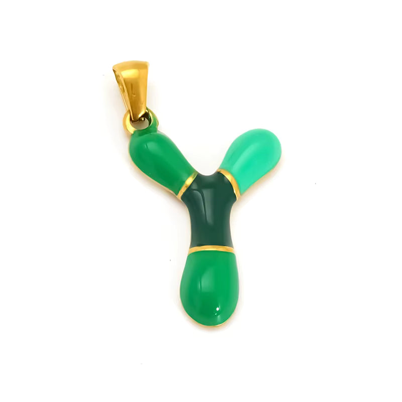 Custom Enamel Initial Necklace  – Miami Inspired Colors Stainless Steel