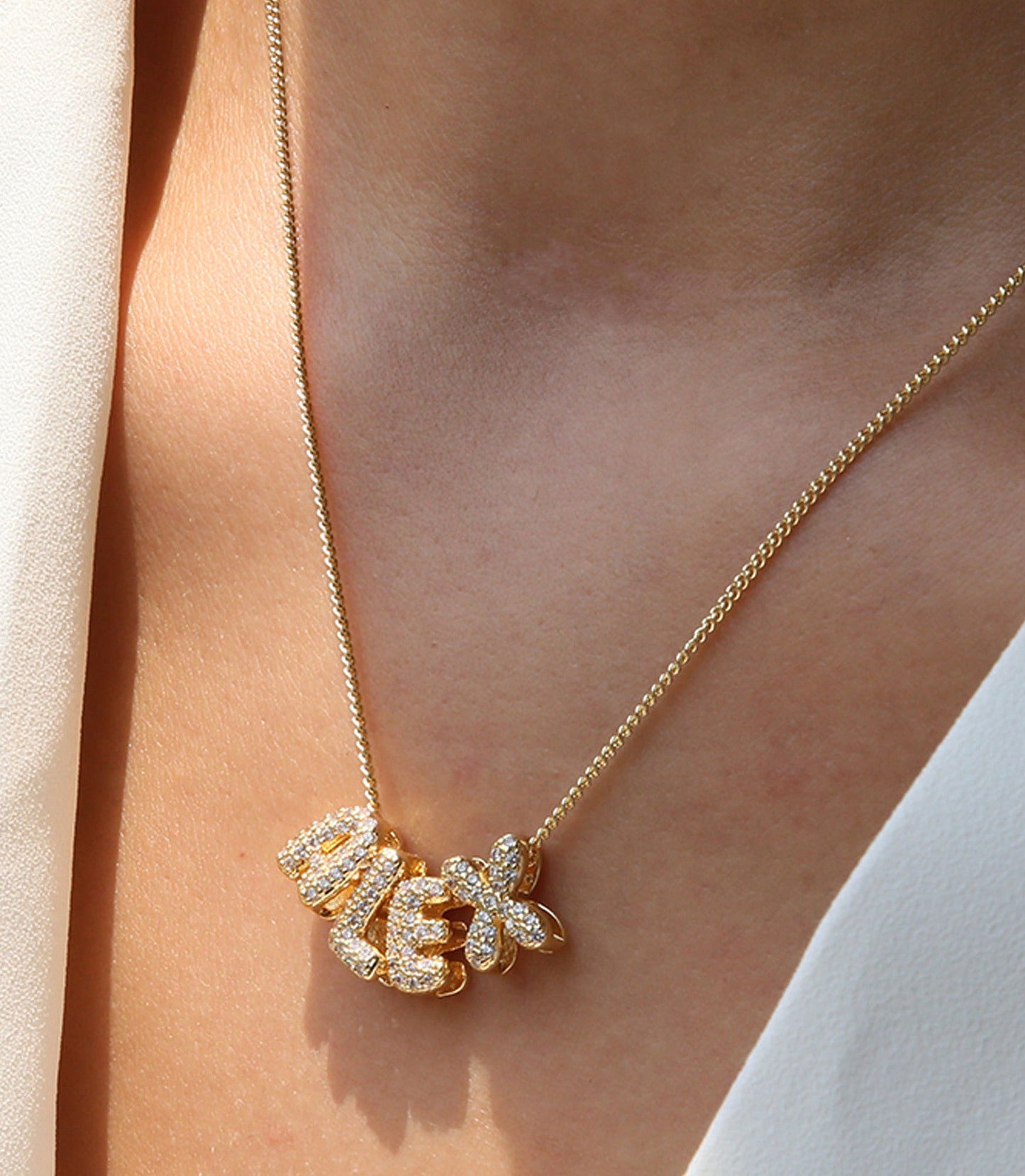 Custom Bubble Letter Necklace