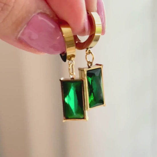 Emerald Green mini hoops