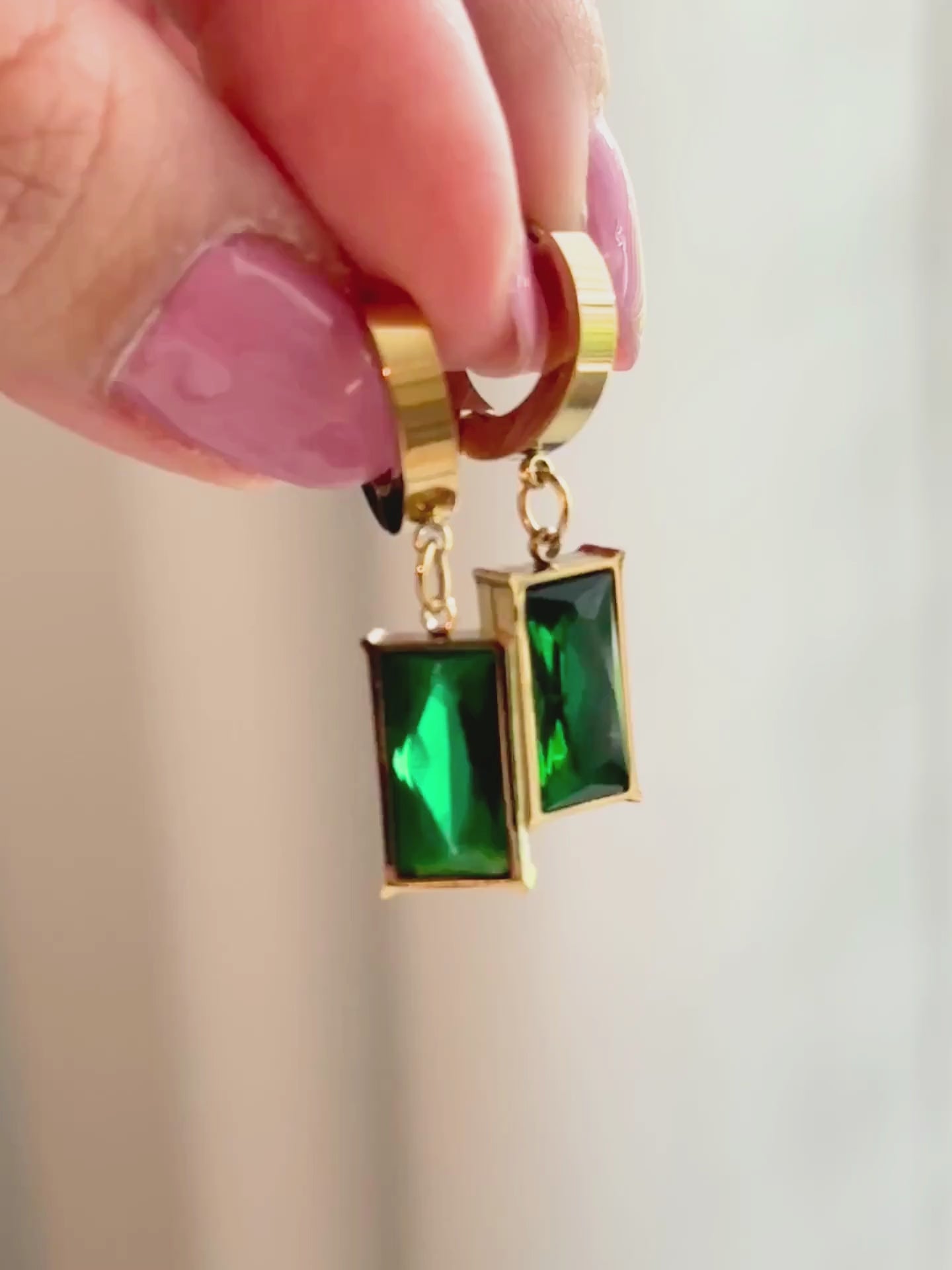 Emerald Green mini hoops
